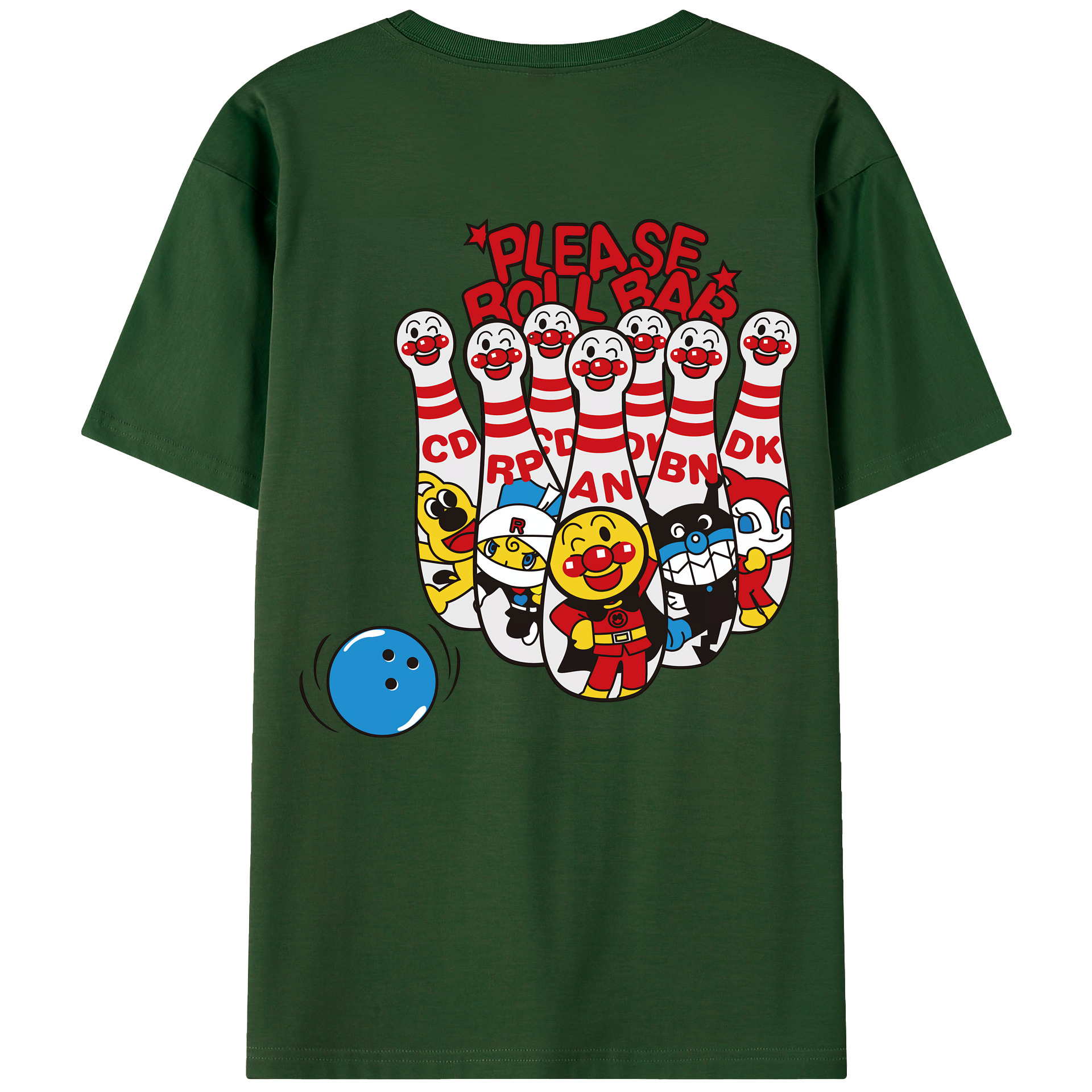 （画像用） アンパンマン Anpanman 綿100％半袖Tシャツ（背面プリント）